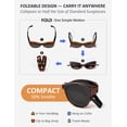 thumbnail image 3 of Foldable Fit-Over Sunglasses Women Polarized UV400 Cat Eye, Wear Over Prescription Glasses Up to 13.5×5cm, Face Slimming Retro Style, Beach Golf Fishing Outdoor, Pouch & Strap Included, 3 of 8