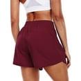 thumbnail image 6 of NELEUS Womens 3.5" Workout Shorts for Athletic Yoga Running Casual Single-layer Shorts with Side Pocket,Wine Red,US Size L, 6 of 10