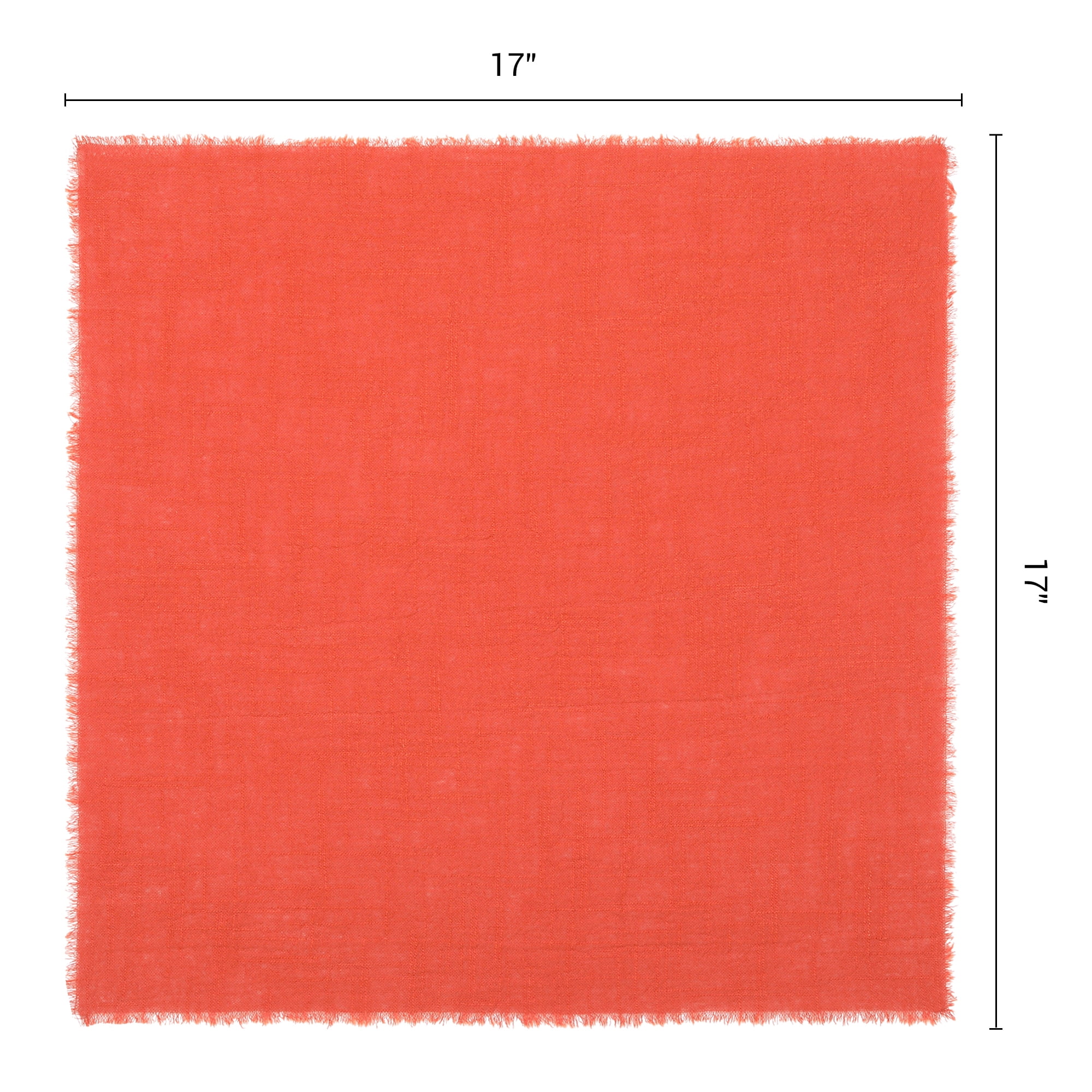 Unique Bargains 12Pcs Washable Cotton Dining Events Cloth Nspkins Caramel Orange 17x17inch