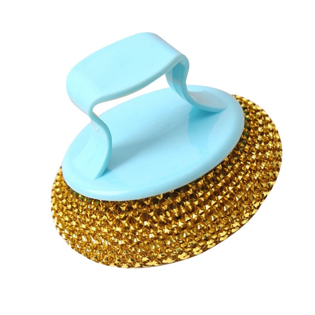Stainless Steel Scrubber, Wool Scrubber with Handle Scrubbing Scouring Pad for Scouring Stubborn Messes From Pots and Pans, Stoves, Broiler Racks, Grills