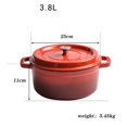 thumbnail image 2 of Enameled Cast Iron Crock-Pot Soup Stew Pot Cooking Pot Uncoated Non-Stick Cookware, 2 of 5