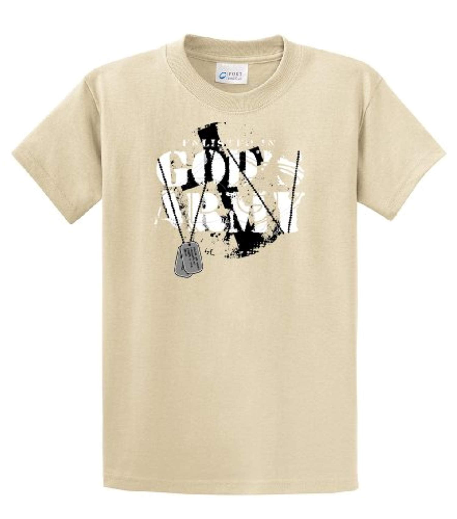 T-Shirt Enlisted In God's Army-tan-xxxl 