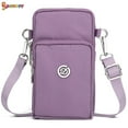thumbnail image 2 of Spencer Nylon Crossbody Cell Phone Purse Mini Messenger Shoulder Strap Wallet Pouch Sports Armband Bag for Women (7.5*3.9*2.0inch, Light Purple), 2 of 8