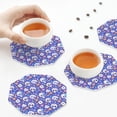 thumbnail image 7 of Pofeuu flower Skull cartoon Print Leather Coasters Set of 6, Round Cups Mugs Mat Pad for Home Kitchen Heat Resistant Drink Coasters,Octagon, 7 of 7
