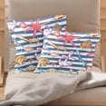 thumbnail image 2 of Pack of 2 Sea Shells and Anchor Pattern Throw Pillow Covers 20x20 Inch, Square Farmhouse Pillowcase, Velvet Cushion Case for Sofa Bedroom Home Decor, 2 of 7