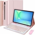 thumbnail image 1 of Funda con Teclado Retroiluminado de 7 Colores con Soporte para S Pen, Rosa para Samsung Tab S9/S10 Series, 1 of 8