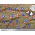 thumbnail image 3 of Soimoi Polyester Crepe Fabric Leaves & Azalea Floral Print Fabric by The Yard 52 Inch Wide, 3 of 3