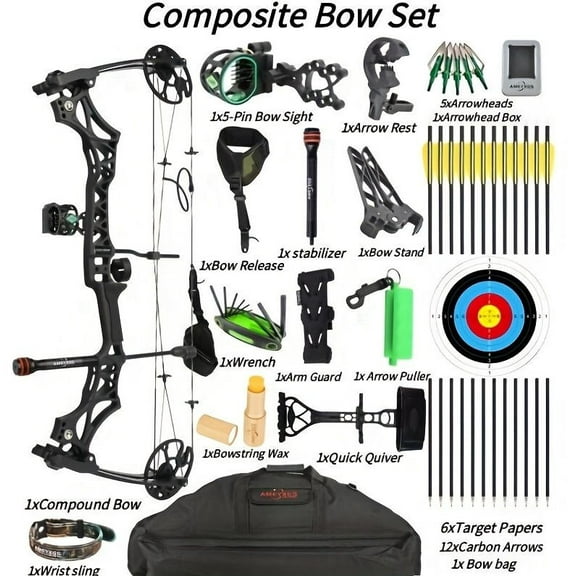 High-Performance Adjustable Compound Bow Set for Hunting & Target