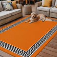 thumbnail image 2 of Fsddascl Orange Outdoor Rug for Patio/Deck/Porch, Non-Slip Large Area Rug 4 x 6 Ft, Black Modern Geometric Abstract Art Aesthetics Indoor Outdoor Rugs Washable Area Rugs, Camping Rug Carpet, 2 of 5