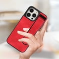thumbnail image 5 of Jiahe Cover for iPhone 14 Plus, Slim Hybrid Shockproof Leather Case,with Wristband Kickstand Strap Hand Holder Ring Soft TPU Bumper Protective Case Cover, red, 5 of 6