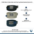 thumbnail image 5 of CTM  Fabric Belt with Flip Top Nickel Buckle (Pack of 3) (Men), 5 of 5