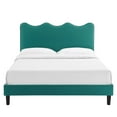 thumbnail image 6 of Modway Current Performance Velvet Full Platform Bed in Teal, 6 of 10
