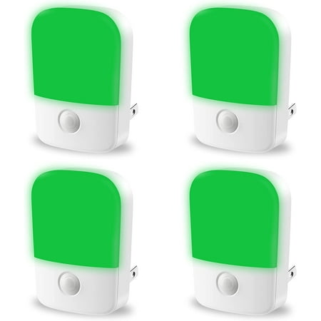 

Night Light Plug in. LED Nightlight with Dusk to Dawn. Green Dimmable Night Lighting 30/60LM Brightness Adjustable Plug into Wall for Kids. Room. Bathroom. Kitchen. Stairway. 4 Pack