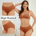 thumbnail image 3 of Women High Waisted Underwear Shapewear, Seamless Briefs Full Coverage Ladies Panties Black+Skin+Caramel+Coffee 2XL, 3 of 7
