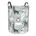 thumbnail image 2 of Fotbe African Animals Laundry Basket with Handles, Waterproof Large Laundry Hamper, Wash Bag for Corner Dorm, Rolling Laundry Basket with Handles-Small, 2 of 8