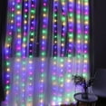 thumbnail image 2 of Solar Curtain Lights Fairy Lights 8 Modes Remote Control Waterproof Solar Garden Light Waterfall Fairy String Light Durability(Color 300 lights), 2 of 9