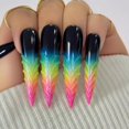 thumbnail image 1 of Uñas postizas adhesivas plalely largas con degradado y adorno 3D, 24 piezas, 1 of 8