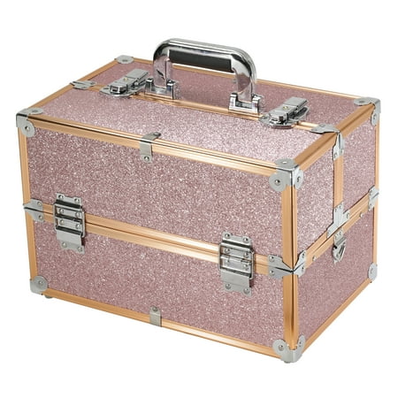 BOLLA Portable Makeup Train Case, Rose Gold