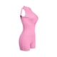 thumbnail image 4 of VISgogo Body corto sin mangas para mujer, color sólido acanalado en la parte delantera con media cremallera Slim Fit Jumpsuit Clubwear VISgogo  moda, 4 of 6
