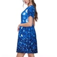 thumbnail image 2 of Balery A Blue Glitter Vestidos sueltos de manga corta para mujer, vestidos de verano 2025, vestidos casuales de corte A con vuelo., 2 of 6