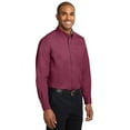 thumbnail image 3 of Port Authority TLS608 Mens Tall Long Sleeve Easy Care Shirt, Burgundy & Light Stone - 2XL Tall, 3 of 5