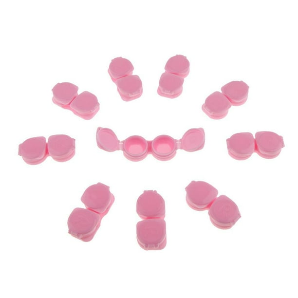 Estuche para lentes de contacto Sonducket 10 piezas Kit de viaje Rosa