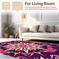 thumbnail image 2 of ODIKA 5'x7' Machine Washable Non-Slip Area Rug, Modern Boho Sunburst Featuring Stylized Petal Filaments High Traffic Rug, Purple, 450323, 2 of 7