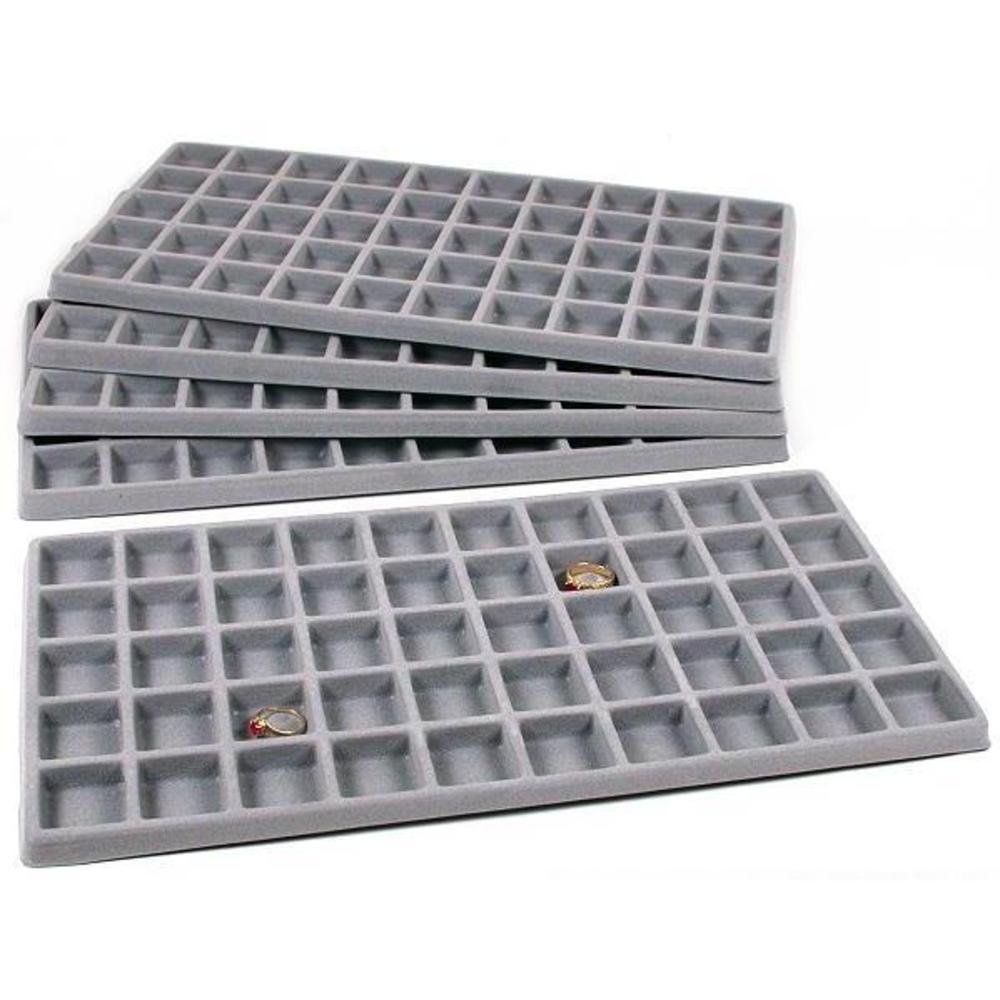 FindingKing 5 Gray 50 Slot Pendant Jewelry Showcase Display Tray