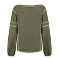 thumbnail image 5 of Abcnature Women Casual Long Sleeve Henley Raglan T Shirts Patchwork Tunic V Neck Button Blouse Tops Green 3XL, 5 of 5
