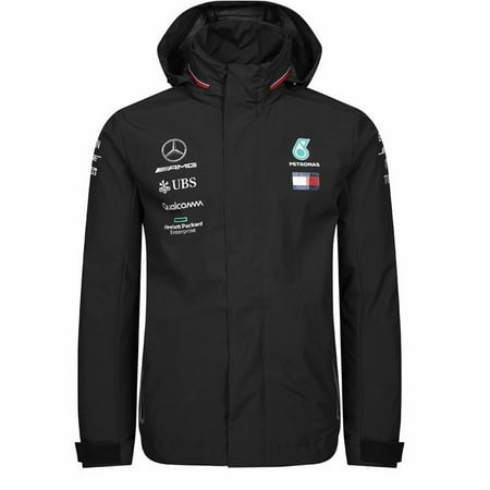 Mercedes-AMG Petronas Motorsport 2019 F1 Team Rain Jacket Black (Best Waterproof Jacket 2019)