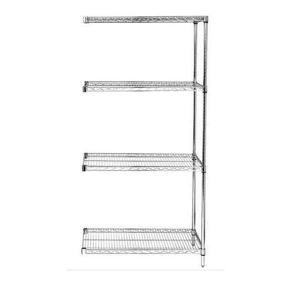 Manufacturer Varies Wire Shelving, 18"D x 36"W x 54"H, 4 Shelves, Chrome 45VY28