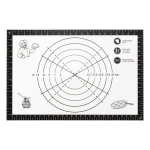 Unique Bargains Thickened Silicone Pastry Baking Mat with Measurements Black 15.7 x23.6