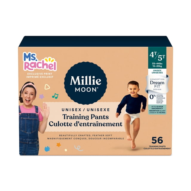 Millie Moon Ms Rachel Training Pants, Size 4T-5T, 56 Count