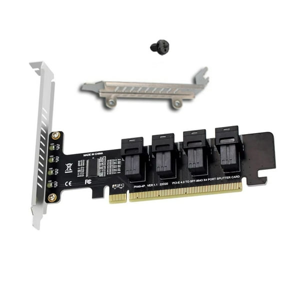 APPLAYERR 4 Port U.2 NVMe Adapter Card PCIe 4.0 SFF 8643 PCI-e X4 X8 X16 for Windows High Speed Stable