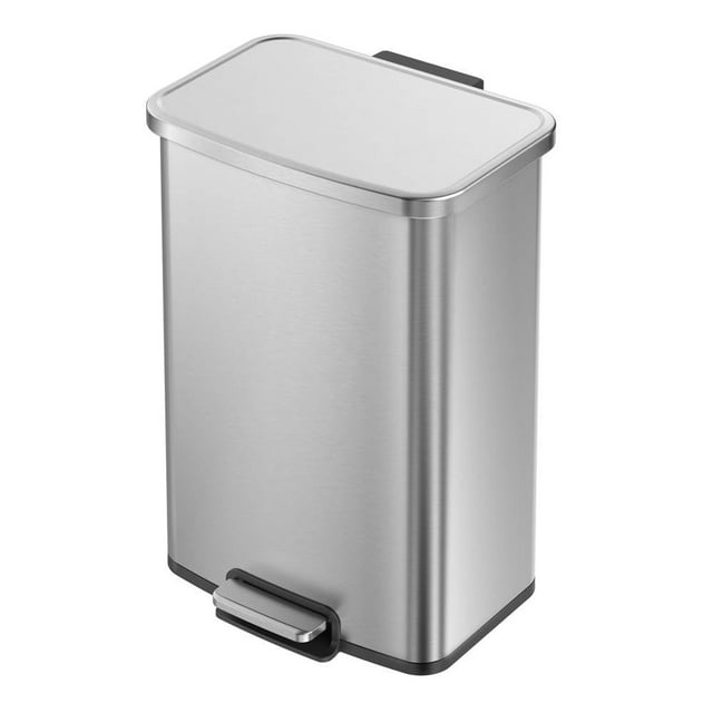 Bote de basura Hometrends Modelo con Pedal Color Metal rectangular 50 Litros