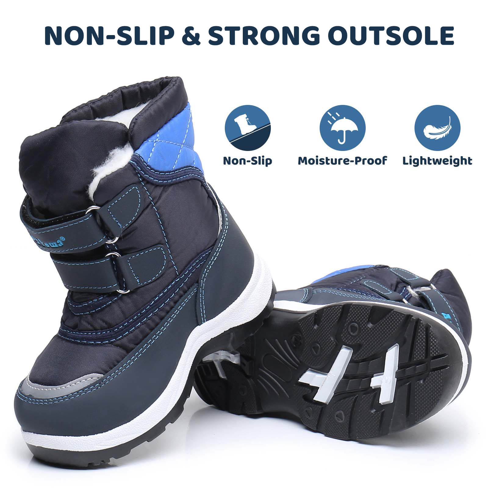 Apakowa Boys Winter Snow Boots photo 6