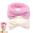 thumbnail image 1 of 2 piezas de diadema con lazo para maquillaje, banda para el cabello, lavado de spa, yoga, ejercicio, ducha, banda elástica para el cabello para niñas y mujeres, 1 of 6