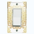 thumbnail image 1 of Metal Light Switch Plate Cover Mandala Yellow Flower Tile Pattern MDL098, 1 of 13