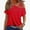Red, variant on Aobny Women's T-Shirts Dolman Sleeve Plain Off Shoulder Shirts Crew Neck Short Sleeve Black Women's Tops,L