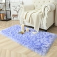 thumbnail image 2 of TWINNIS Super Soft Shaggy Faux fur Area Carpet for Home Decor,2'x3',Purple, 2 of 6