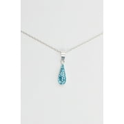 Crystal Teardrop Silver Necklace