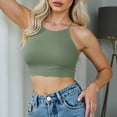 thumbnail image 4 of Glisme Swimsuits For Women 50S Tie Knot Back Soft Padding Bikini Top Swimsuit Tops Army Green Bathing Suits For Swimming Pool, 4 of 5