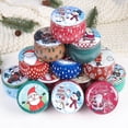 thumbnail image 2 of 1Pcs Christmas Tin Can Candy Box Cookie Jar Santa Snowman Gift Storage Box, 2 of 10