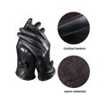 thumbnail image 5 of BadPiggies Winter PU Leather Gloves for Women, Waterproof Driving Dress Gloves with Fleece Lined Thermal Warm (Gray), 5 of 6