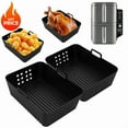 thumbnail image 2 of 2Pcs/1Pcs Air Fryer Silicone Liners for Ninja SL400 SL401 Stack XL Basket Reusable AirFryer Baking Tray Airfryer Accessories, 2 of 9