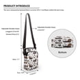 thumbnail image 5 of HELLHERO Dachshund Paw Print Design Cross Body Purse, Polyester 2 Zippers for Men, Women, 5 of 6