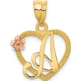thumbnail image 1 of 14K Two-Tone Heart Letter A Initial Pendant (16.07 X 16.47) Made In United States d898a, 1 of 6
