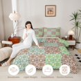 thumbnail image 3 of Erosebridal Green Blue Orange Mandala Twin Comforter Sets, Bohemia Style Patchwork Bedding Set, Gray Reversible 2pcs, 1 Comforter and 1 Pillowcase, 3 of 6