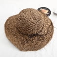 thumbnail image 3 of QASIEATN Women's Relaxed Fit Sun Hats Women Summer Hollow Out Bow Wide Brim Hat Versatile Sun Cap Fall Fashion Accessories, 3 of 4