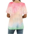thumbnail image 4 of Odbmxy Summer T-Shirt for Women Tie-Dye Short Sleeve Plus Size Womens Tops Pink Camping Leisure Regular Vintage Tops, 4 of 7